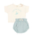 Buho Talc Baby Bird T-Shirt & Almond Muslin Bloomer Set